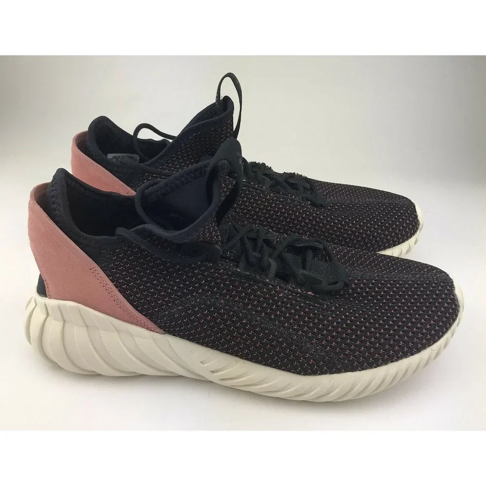 Adidas Womens EVN‎ 791001 Black Pink Sneakers Shoes shadow knit tubular Size 7.5